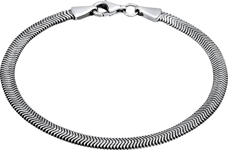 in schwarz 96175203 bestellen Elegant - Fischgräte Schlangenkette 925 KUZZOI Silber Armband Flach