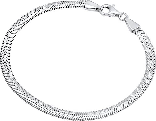 KUZZOI Armband Flach Elegant Schlangenkette Fischgräte 925 Silber in silber  bestellen - 96175202