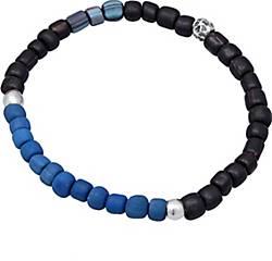 Silber Beads Armband 925 Glas - dunkelblau KUZZOI in bestellen 23143602