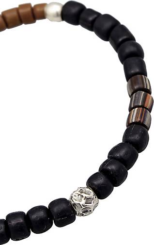 KUZZOI Armband Glas Beads 925 Silber in mittelbraun bestellen - 23143601