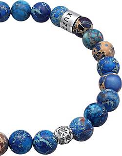 Herren - KUZZOI silber Silber Perlen bestellen 925 Blau Armband in Achat Beads 23141201