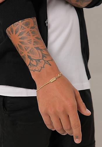 KUZZOI Armband Herren Basic Kordelkette Gedreht 925 Silber in gold  bestellen - 98909602