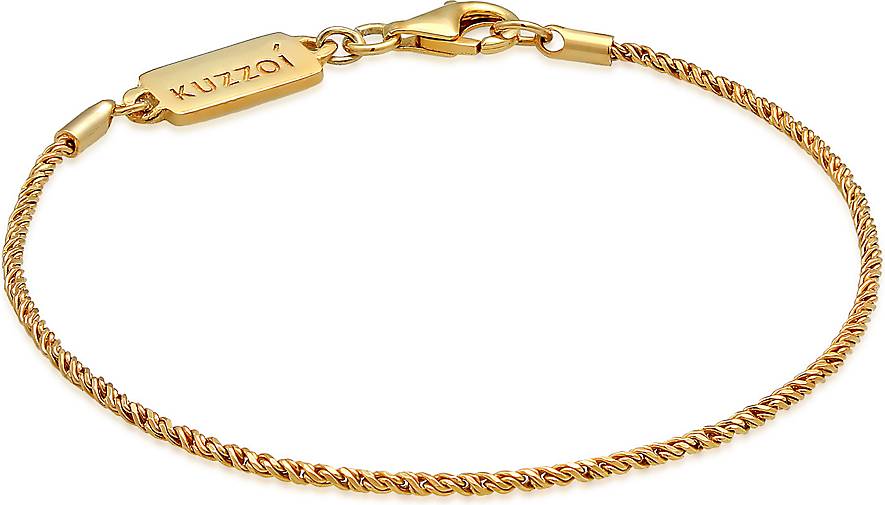 KUZZOI Armband Herren Basic Kordelkette Gedreht 925 Silber in gold  bestellen - 98909602