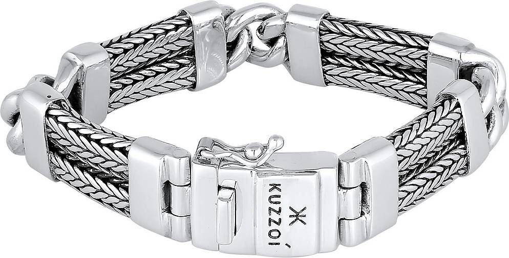KUZZOI Armband Herren Gliederarmband Schlangenkette 925 Silber in silber  bestellen - 92995701