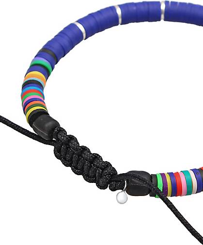 Beads Textilband in Glas bestellen Silber Heishi Armband Herren - 14086901 925 KUZZOI blau