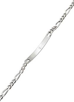 KUZZOI Armband Herren ID Platte Figaro Klassisch 925 Silber in silber  bestellen - 97893802