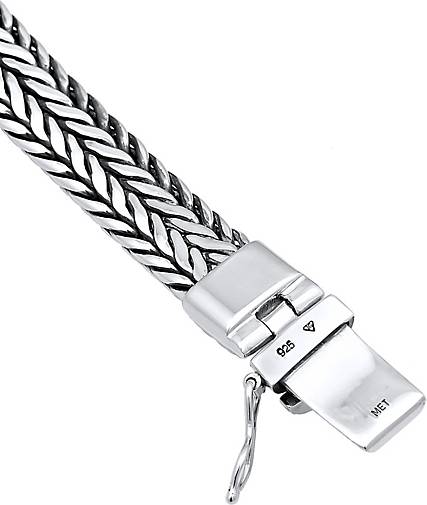 Herren KUZZOI Cool Basic Armband - Kastenverschluss silber in Silber 92932901 925 bestellen