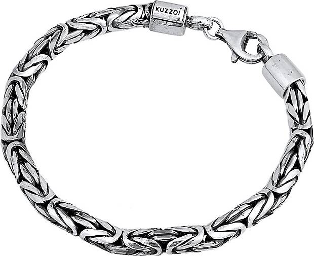 Rund Armband Silber Königskette KUZZOI in Herren 74464102 schwarz bestellen 925 -