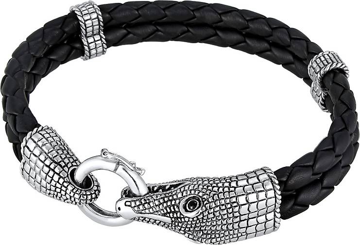 KUZZOI Armband 96400301 Krokodil 925 in silber bestellen Sterling Silber Lederarmband - Herren