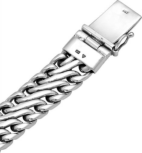 KUZZOI Armband Herren Panzer Trend Fein Steckschließe 925 Silber in silber  bestellen - 93731601