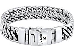 93731601 Steckschließe in KUZZOI Armband bestellen Trend Fein - Panzer Herren 925 Silber silber