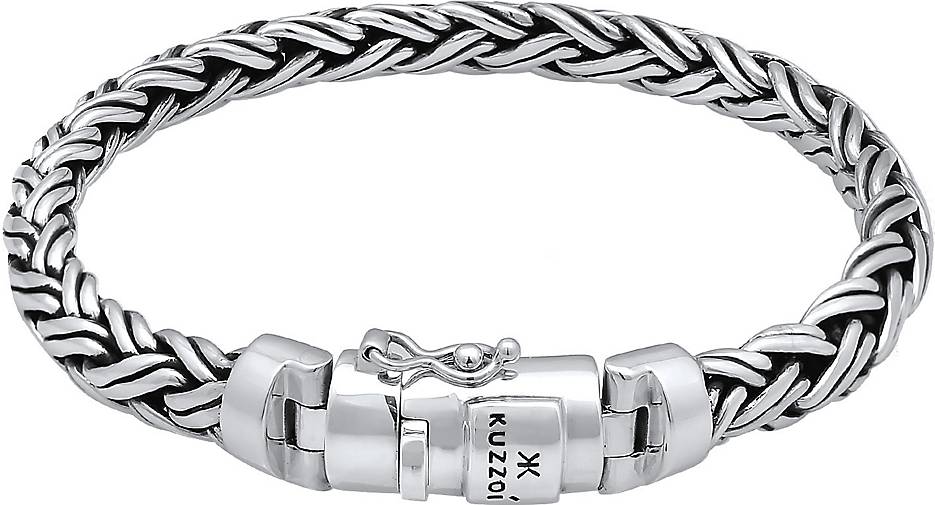 KUZZOI Armband Herren Panzer Zopf Optik Königskette 925 Silber in silber  bestellen - 93009501