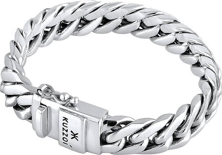 KUZZOI Armband Herren Panzerarmband Kastenverschluss 925er Silber in silber  bestellen - 96176601