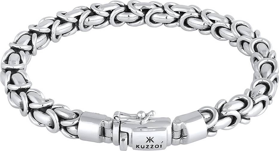 Silber KUZZOI Armband 925 - silber Basic Herren Panzerarmband 96583001 in Königskette bestellen