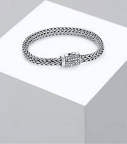 KUZZOI Armband Herren Panzerarmband Zirkonia Kristalle 925 Silber in silber  bestellen - 96582901