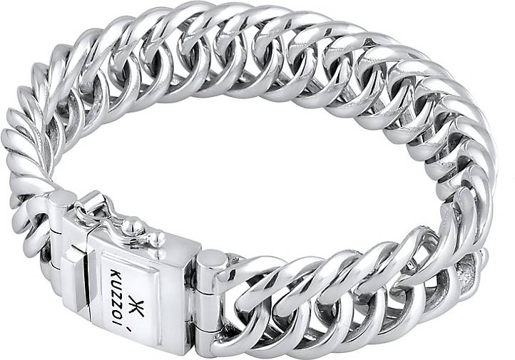 KUZZOI Armband Herren Panzerkette Kastenverschluss 925 Silber in silber  bestellen - 16697001