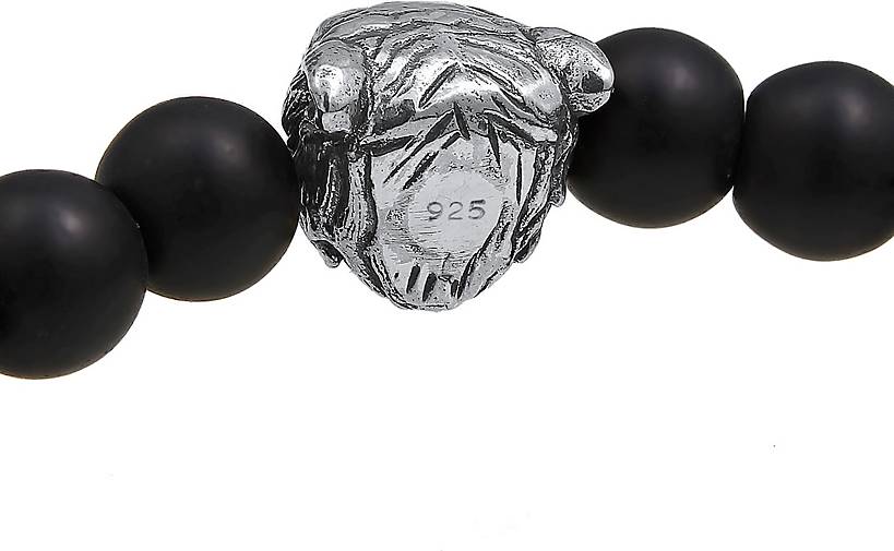 KUZZOI Armband Herren Tiger Kopf Onyx Edelsteine Black 925 Silber in  schwarz bestellen - 93054001