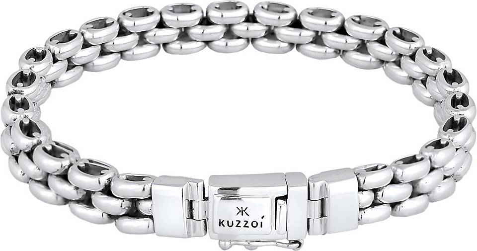 KUZZOI Armband Herren Trend Chunky Chain Oxidiert 925 Silber