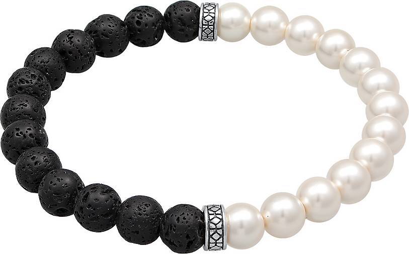 KUZZOI Armband Steinarmband - 14088801 Silber Lava 925 Perlen bestellen Bead silber in