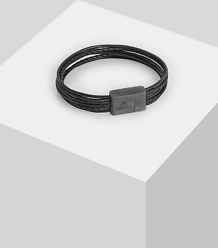 Basic 6-reihig Magnet KUZZOI 94227201 Armband oxidiert schwarz 925 Silber in - bestellen Leder