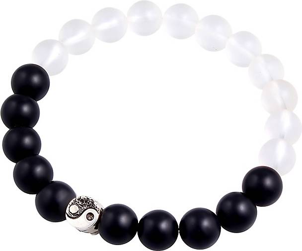 KUZZOI Armband Yin Yang Bead bestellen in Kristall Silber Perlen 23140101 - bunt 925 Onyx