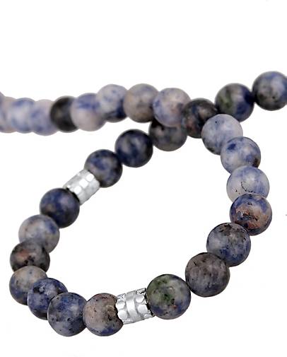KUZZOI Halskette Achat Perlen Beads Vintage 925 Silber in blau bestellen -  18204601