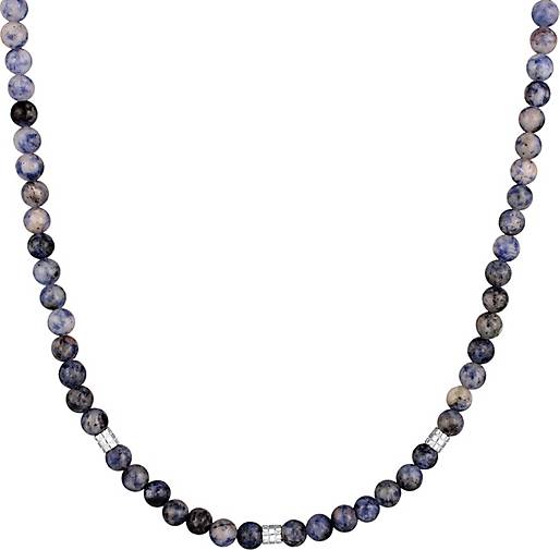 KUZZOI Halskette Achat Perlen Beads blau Vintage - 18204601 925 bestellen in Silber