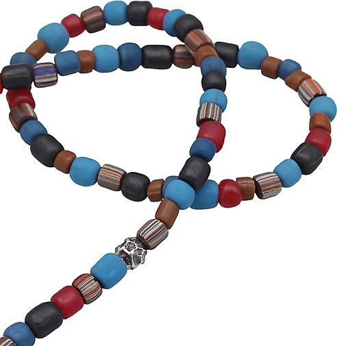 bestellen T-Bone KUZZOI Halskette Verschluss Glas - 16697701 Silber in 925 blau Blau Beads