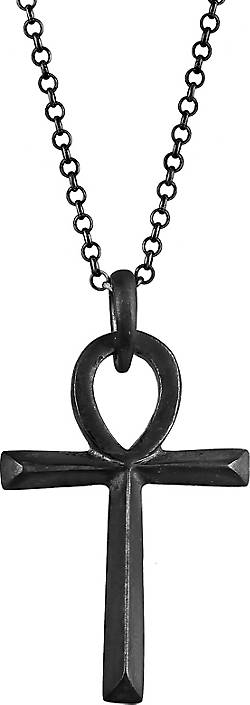 KUZZOI Halskette Herren Ankh Symbol schwarz bestellen - Silber Heiliges in Kreuz 925 76062902