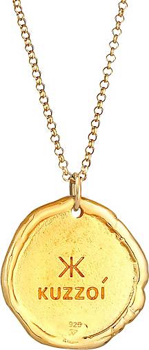 KUZZOI Halskette Herren 925 Silber gold Coin 93300702 in bestellen Münze - Rund Antike Kreuz