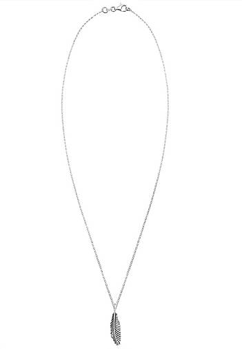 KUZZOI Halskette Herren Basic Casual Feder Anhänger 925 Silber in silber  bestellen - 92978301