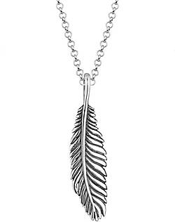 KUZZOI Halskette Herren Basic Feder 92978301 bestellen in Silber Casual 925 - silber Anhänger