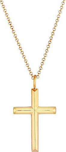 Massiv bestellen in Herren 925 92869403 KUZZOI Halskette gold Kreuz - Silber Erbskette Oxidiert