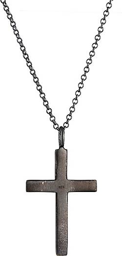 KUZZOI Halskette Herren Erbskette Kreuz Oxidiert Massiv 925 Silber in  schwarz bestellen - 92869402