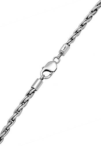 KUZZOI Halskette Herren Glieder Zopfkette Oxidiert 925 Silber in silber  bestellen - 93731801