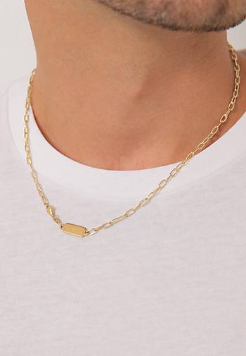KUZZOI Halskette Herren Gliederkette Oval Basic Fein 925 Silber in gold  bestellen - 92976501