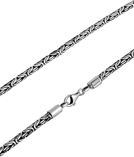 KUZZOI Halskette Herren Königskette Rund 925 Sterling Silber in schwarz  bestellen - 92869001