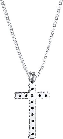 GAVU Herren Kristallkette Mit Kreuz - Natürliche Edelstein Halskette | Tigerauge, Lava, Onyx