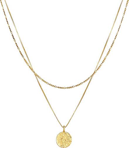 KUZZOI Halskette Herren Layer Figaro Venezianer Plättchen 925 Silber in gold  bestellen - 96563102