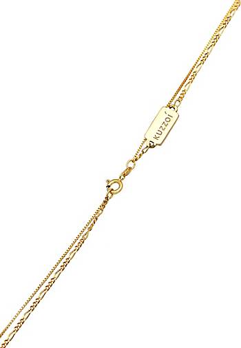 KUZZOI Halskette Herren in Venezianer bestellen Plättchen Silber 925 gold Layer Figaro - 96563102