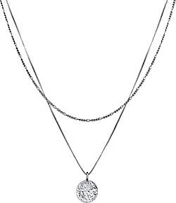 Plättchen bestellen Venezianer Silber Figaro 96563103 Layer KUZZOI Halskette schwarz - in Herren 925