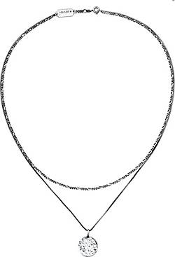 KUZZOI Halskette Herren Layer Figaro bestellen 925 96563103 - Plättchen schwarz Silber in Venezianer