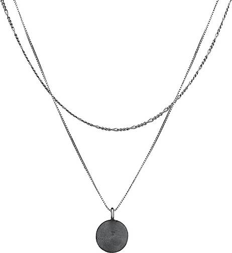 96563103 KUZZOI schwarz 925 Herren - in Plättchen Silber Layer Figaro Venezianer Halskette bestellen