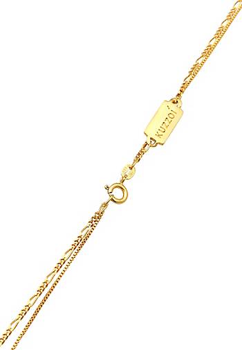 KUZZOI Halskette Figaro Venezianer Herren gold Platte in Silber bestellen 25910101 925 Layer 