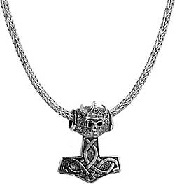 KUZZOI Halskette Herren Schlangenkette mit Thor's Hammer 925 Silber in  silber bestellen - 96585701