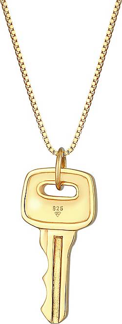KUZZOI Halskette Herren Venezianer Schlüssel Key 925 Silber in gold  bestellen - 97833802