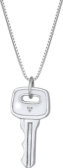 preisstrategie KUZZOI Halskette Herren Key 925 - Silber 97833801 in Schlüssel bestellen silber Venezianer