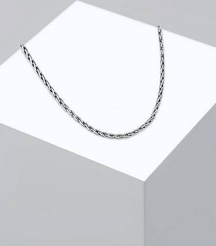 KUZZOI Halskette Massiv Herren bestellen Oxidiert Zopfkette in Silber - silber 94158101 925