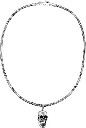 Totenkopf Anhänger Silber - 96584301 Massiv in 925 silber Halskette Männerkette KUZZOI bestellen