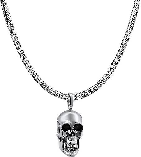 KUZZOÍ Halskette Totenkopf Schädel Gothic 925 Sterling Silber